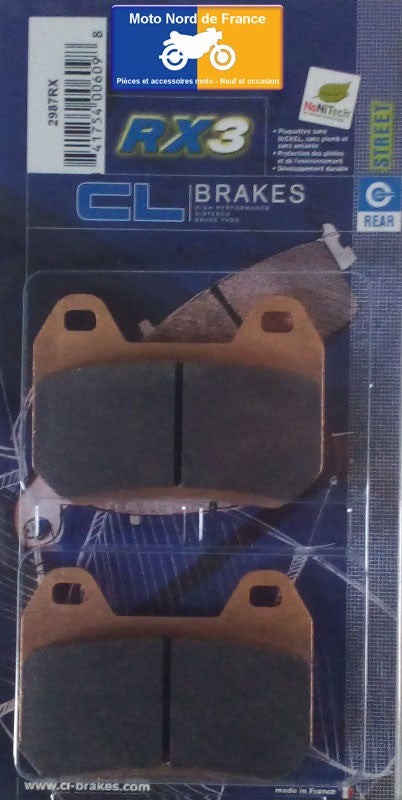 Plaquettes Carbone Lorraine de frein arrière type 2987 RX3