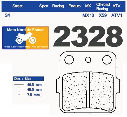 Plaquettes Carbone Lorraine de frein arrière - Suzuki DR-Z 800 Paris Dakar 1988-1990