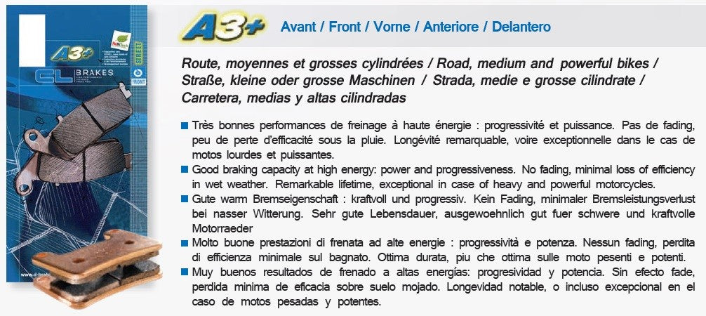 Plaquettes de frein Carbone Lorraine type 1212 A3+