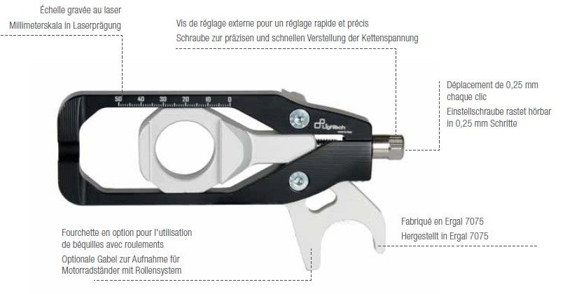 Tendeur de chaine Lightech pour BMW S 1000 RR 2009-2016
