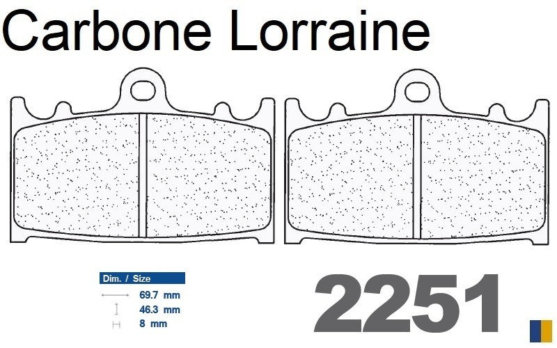 Plaquettes de frein Carbone Lorraine type 2251 A3+