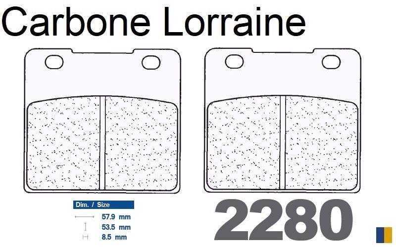 Plaquettes de frein Carbone Lorraine type 2280 A3+