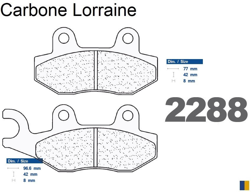 Plaquettes de frein Carbone Lorraine type 2288 A3+