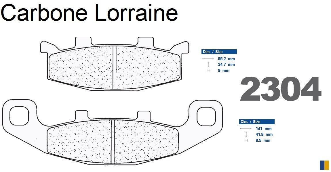 Plaquettes de frein Carbone Lorraine type 2304 A3+