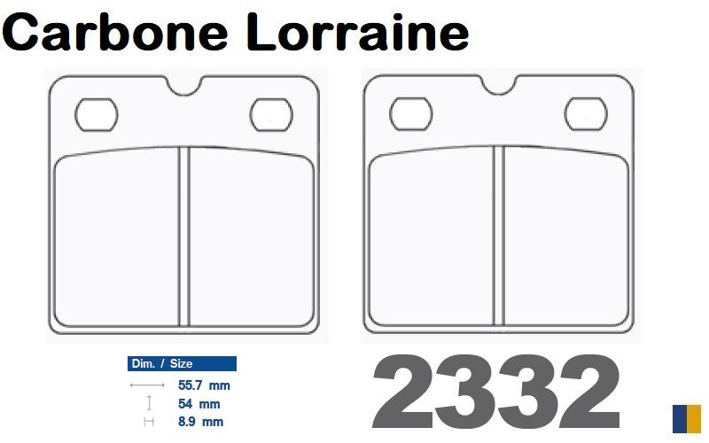 Plaquettes de frein Carbone Lorraine type 2332 A3+