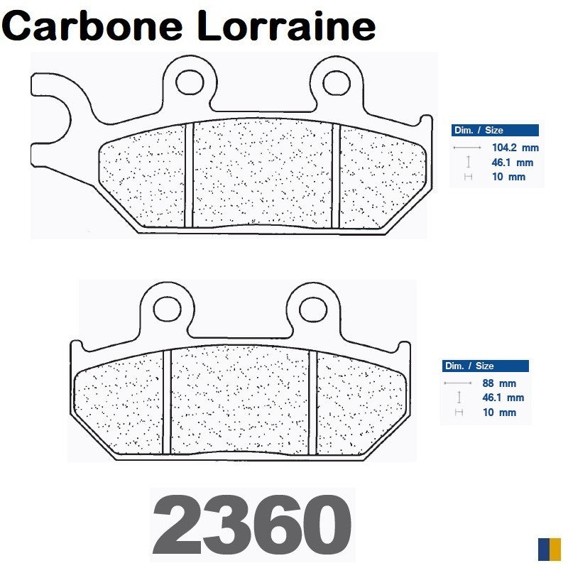 Plaquettes de frein Carbone Lorraine type 2360 A3+