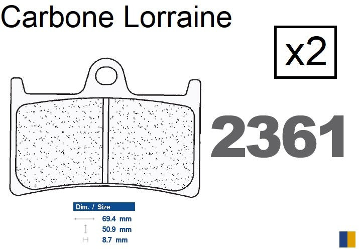 Plaquettes de frein Carbone Lorraine type 2361 A3+