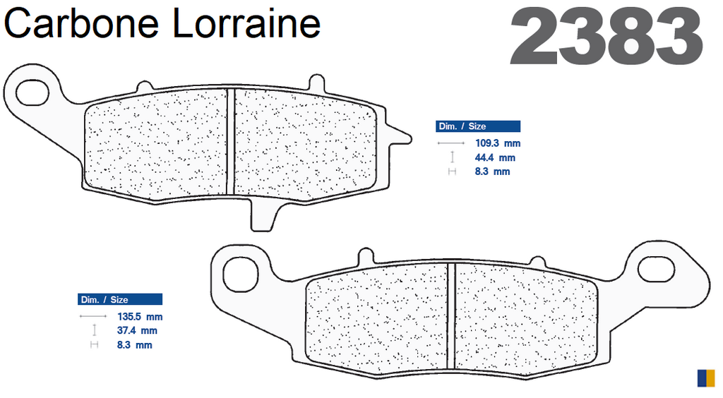 Plaquettes de frein Carbone Lorraine type 2383 A3+