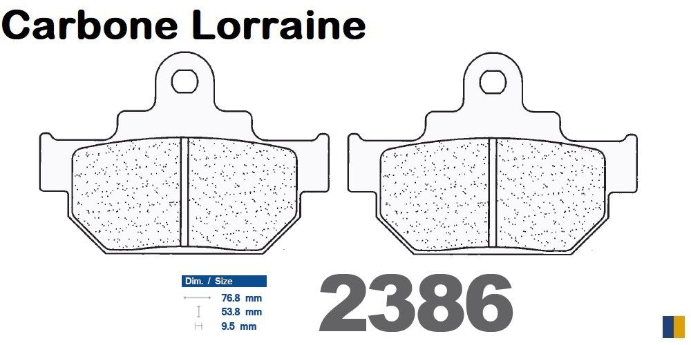 Plaquettes de frein Carbone Lorraine type 2386 A3+