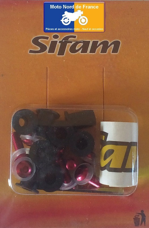 Kit 8 vis aluminium Sifam pour bulle couleur rouge
