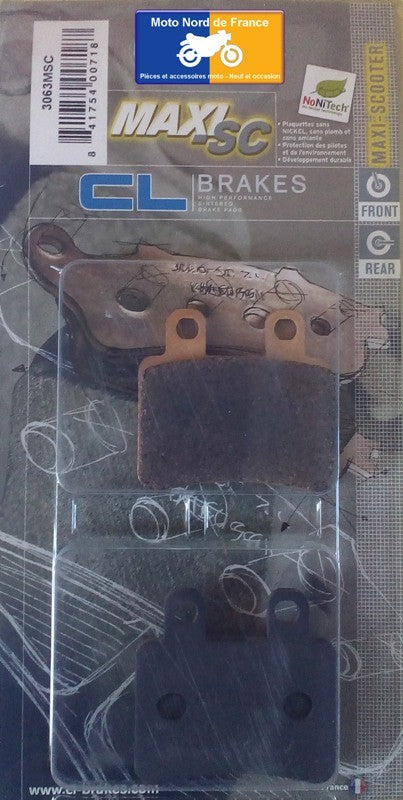 Plaquettes Carbone Lorraine de frein arrière - Peugeot 125 / 150 Elystar 2003+