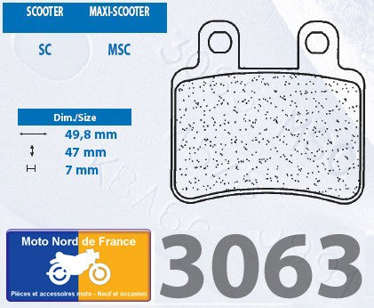 Plaquettes Carbone Lorraine de frein arrière - Peugeot 125 Satelis RS 2007-2013