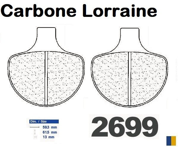 Plaquettes Carbone Lorraine de frein avant type 2699 A3+