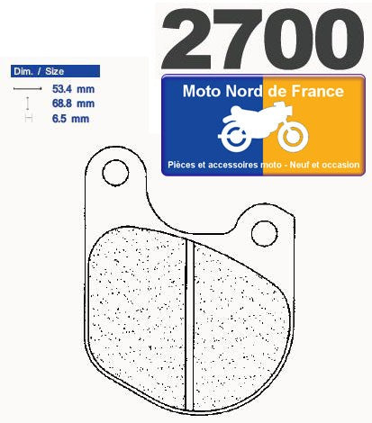 Plaquettes de frein Carbone Lorraine type 2700 A3+