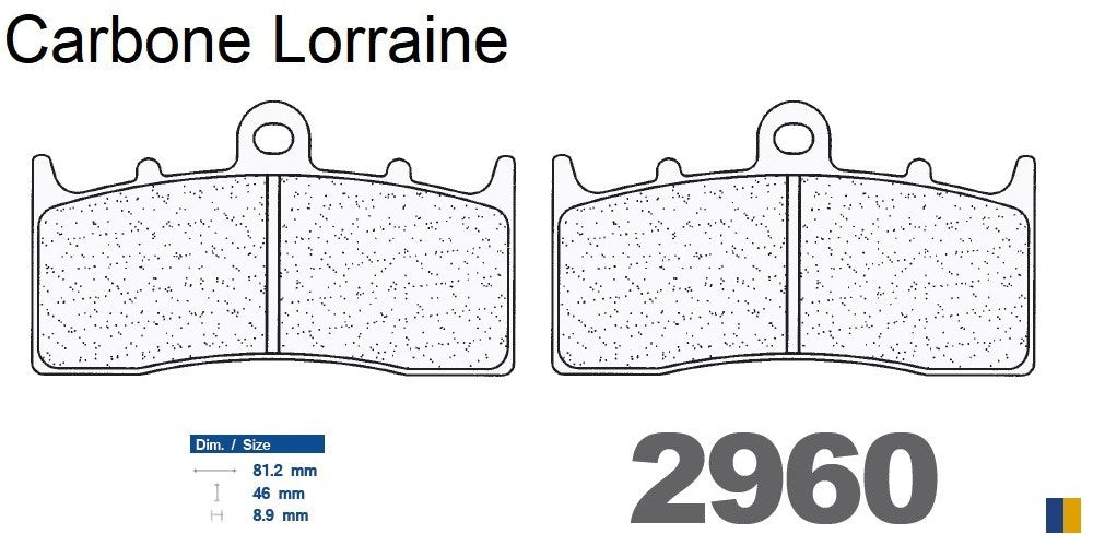 Plaquettes de frein Carbone Lorraine type 2960 A3+