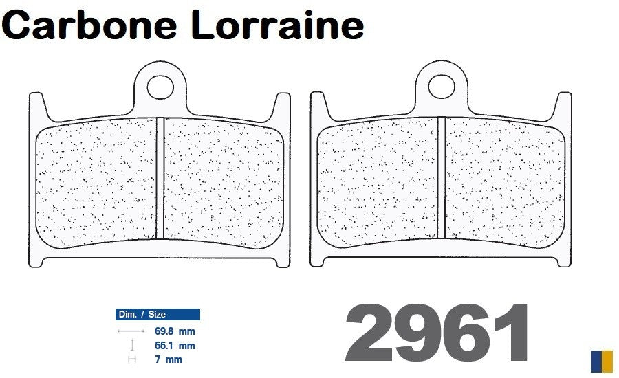 Plaquettes de frein Carbone Lorraine type 2961 A3+
