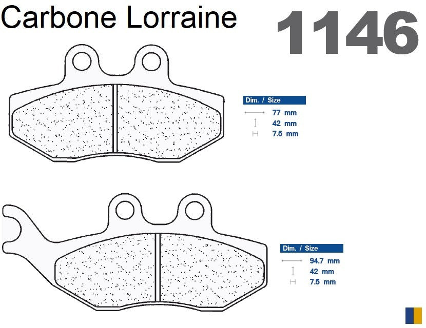 Plaquettes de frein Carbone Lorraine type 1146 XBK5