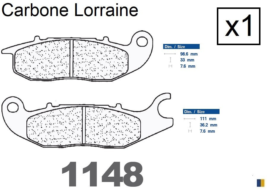 Plaquettes de frein Carbone Lorraine type 1148 XBK5