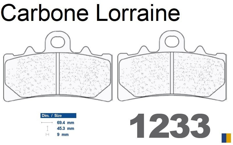 Plaquettes de frein Carbone Lorraine type 1233 XBK5