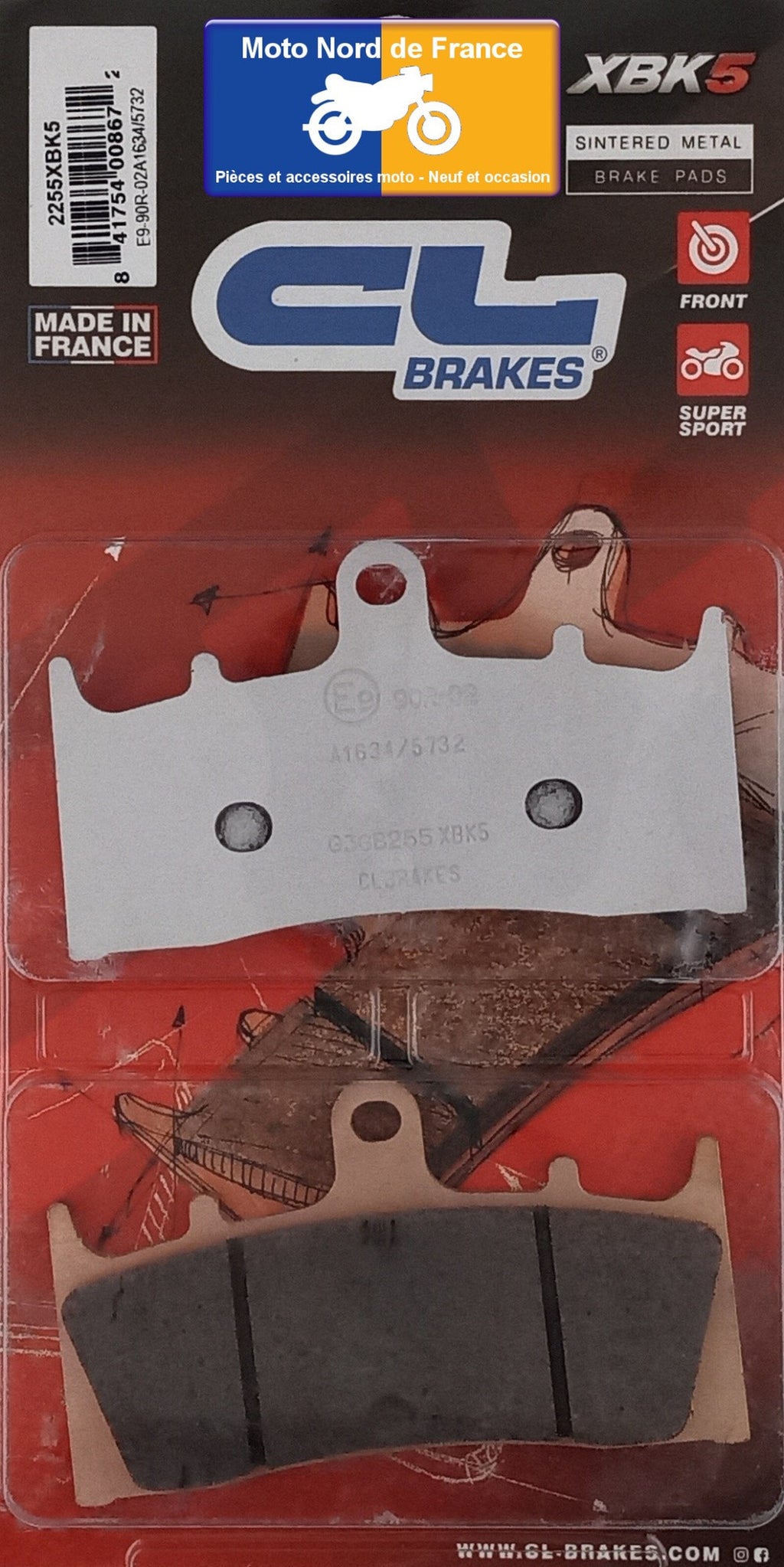 Plaquettes de frein Carbone Lorraine type 2255 XBK5