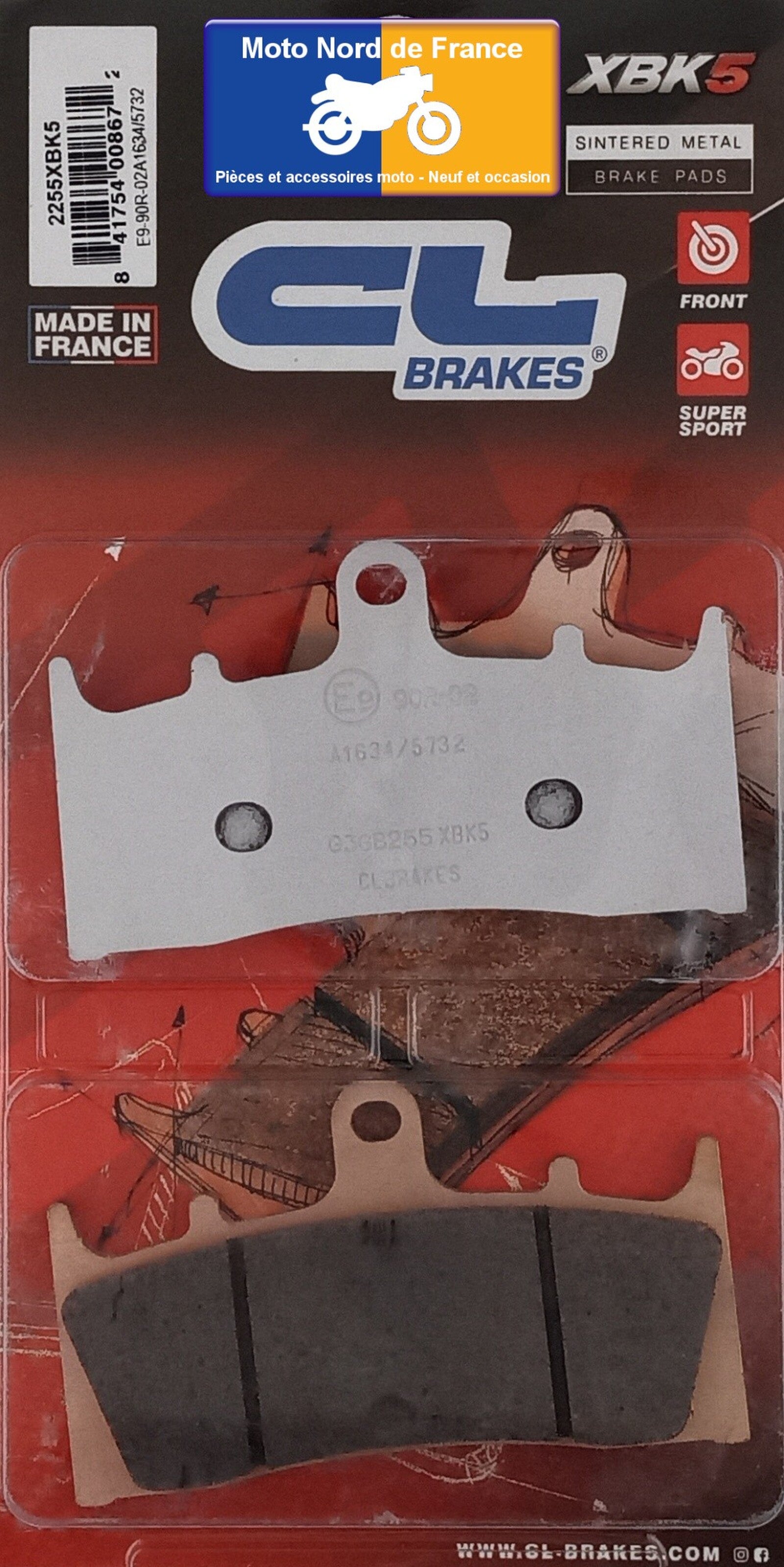 Plaquettes de frein Carbone Lorraine type 2255 XBK5