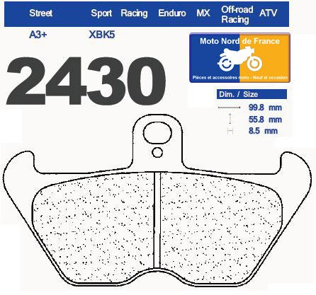 Plaquettes de frein Carbone Lorraine type 2430 XBK5