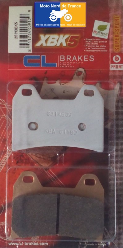 Plaquettes de frein Carbone Lorraine type 2539 XBK5