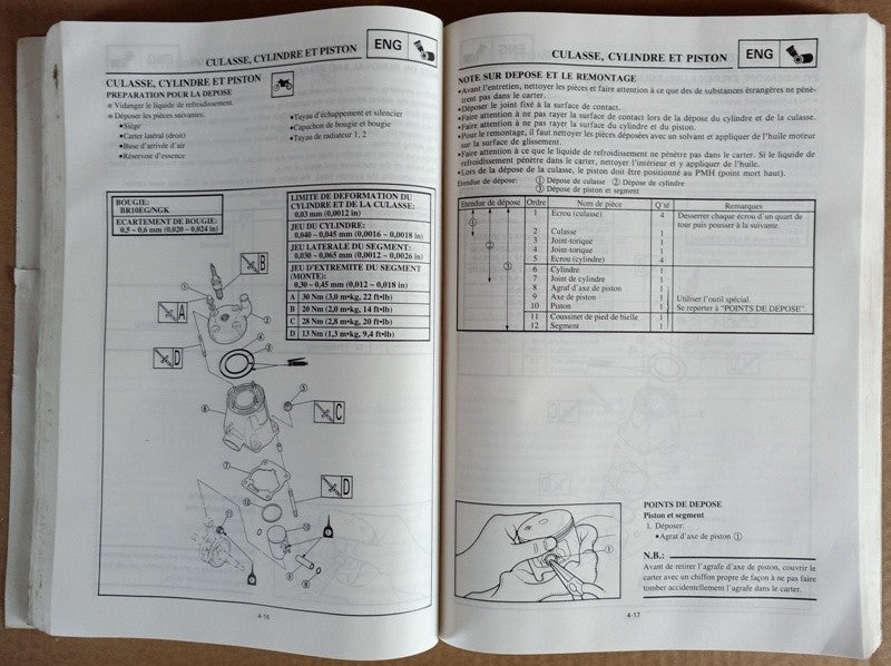 Manuel atelier Yamaha YZ80 (M)/LC LW(M) 2000 - ref.00058