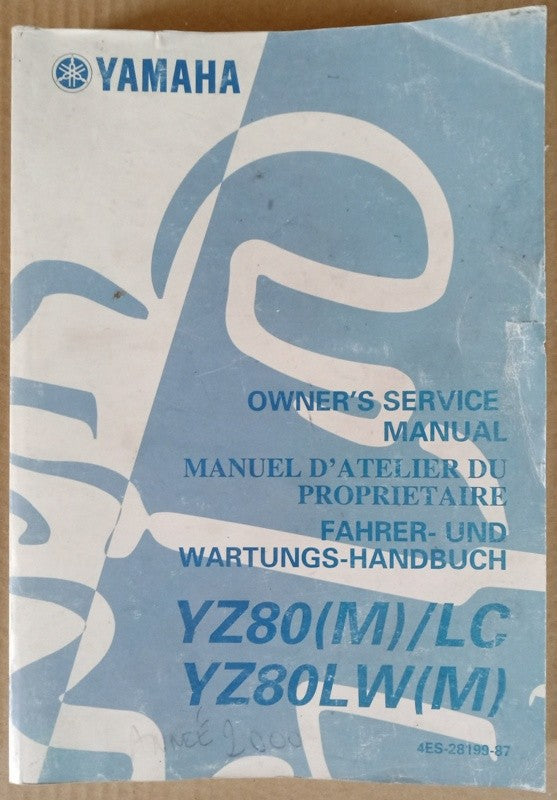 Manuel atelier Yamaha YZ80 (M)/LC LW(M) 2000 - ref.00058