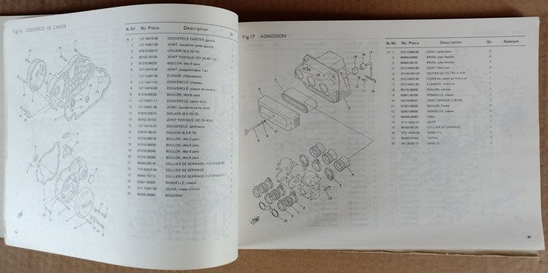 Parts list Yamaha 750 XS 1979 - ref.00083