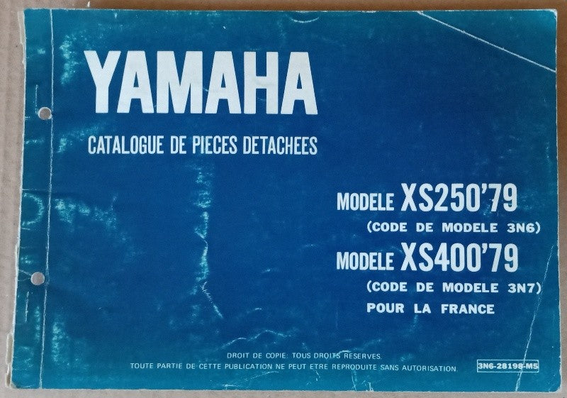 Parts list Yamaha 250-400 XS 1979 - ref.00102
