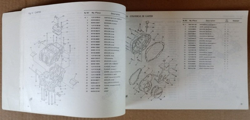 Parts list Yamaha 250-400 XS 1979 - ref.00102