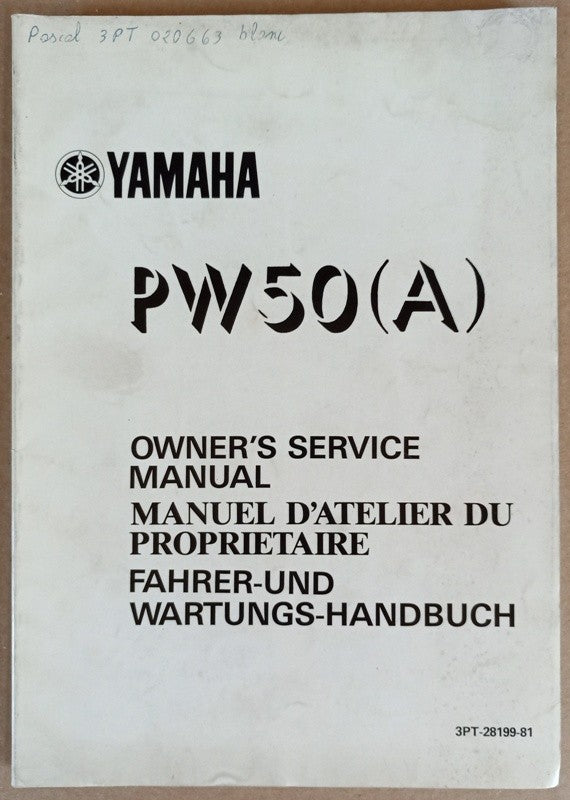 Manuel atelier Yamaha PW50 (A) 1989 - ref.00154
