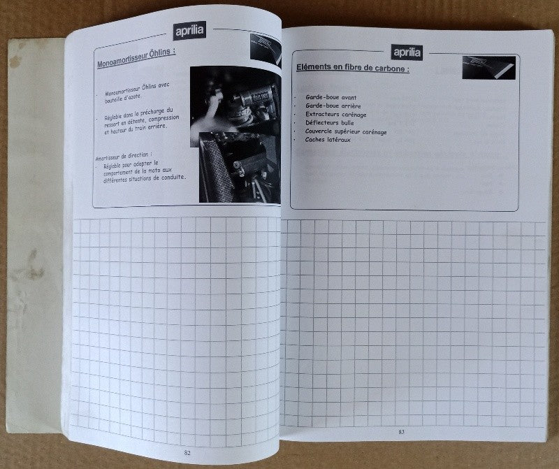 Cahier stage technique Aprilia Caponord / RSV1000R / Ditech 50 - ref.00178