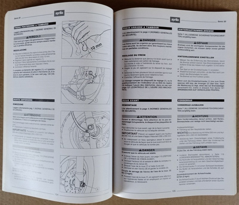 Manuel atelier Aprilia 50 Sonic - ref.00179