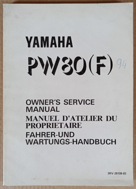 Manuel atelier Yamaha 80 PW (F) 1994 - ref.00200