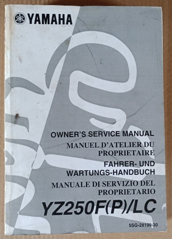 Manuel atelier Yamaha YZ 250 F (P)/LC 2002 - ref.00203