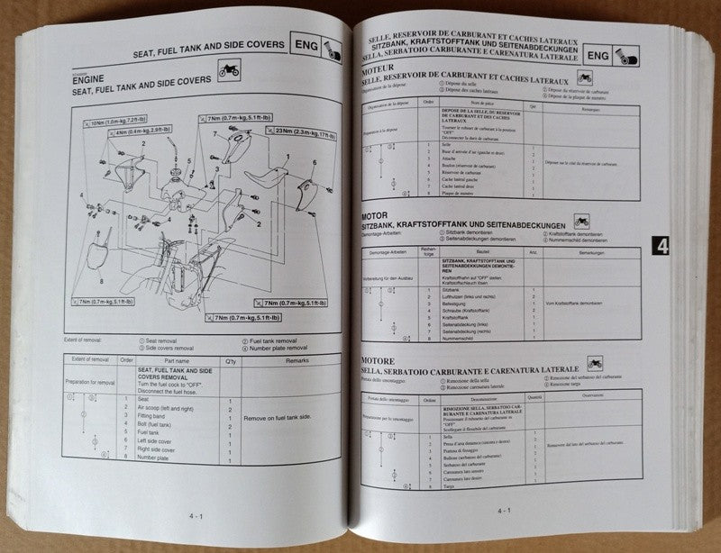 Manuel atelier Yamaha YZ 250 F (P)/LC 2002 - ref.00203
