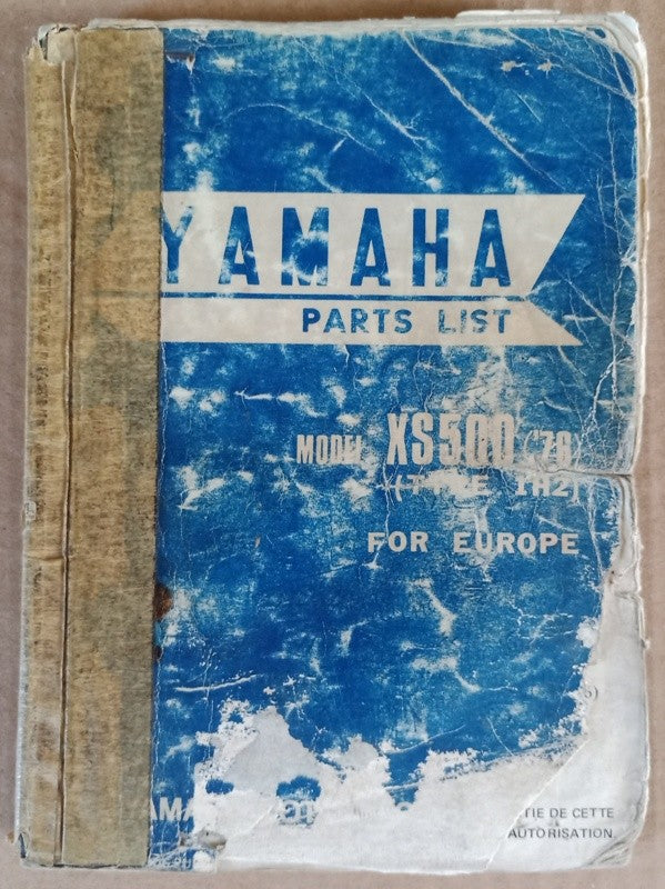 Parts list Yamaha 500 XS type 1H2 1976 - ref.00235