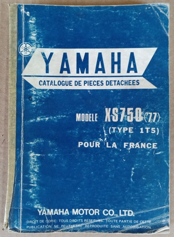 Parts list Yamaha 750 XS (type 1T5) 1977 - ref.00254