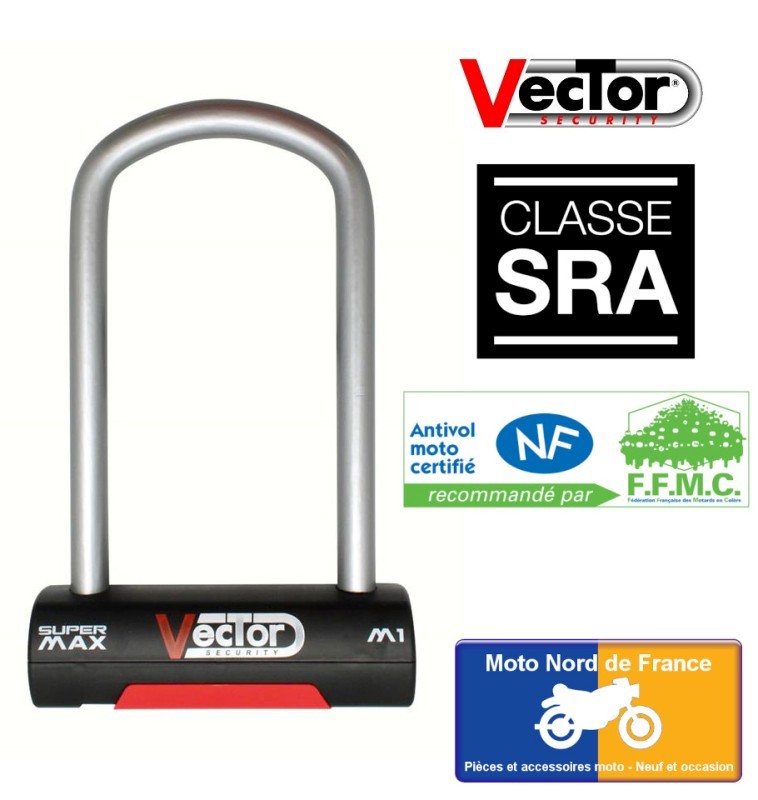 Antivol U VECTOR Super Max M1 - SRA - 105x210 mm intérieur