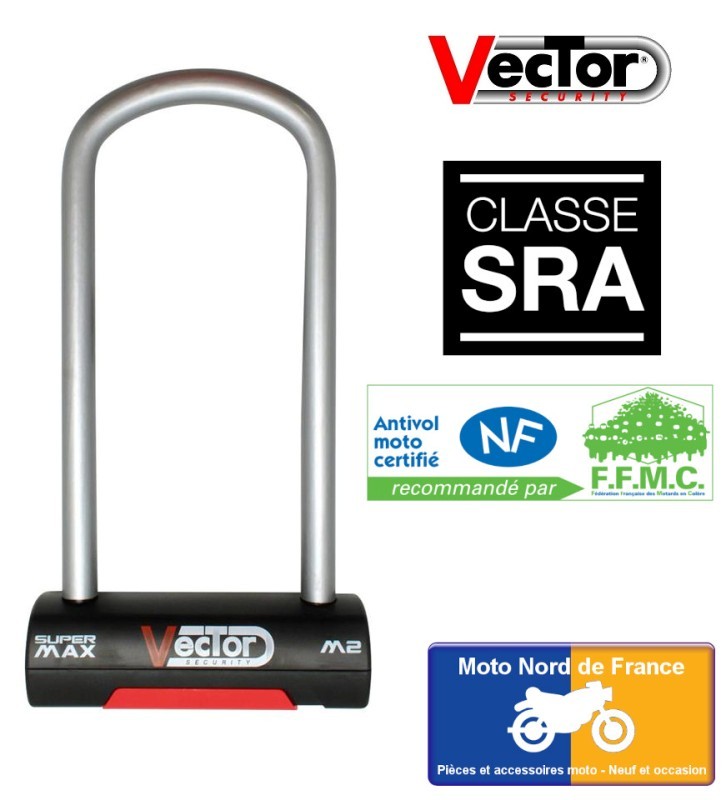 Antivol U VECTOR Super Max M2 - SRA - 105x250 mm intérieur