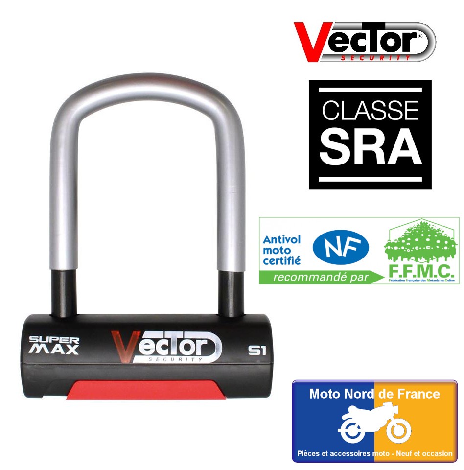 Antivol U VECTOR Super Max S1 - SRA - 85x130 mm intérieur