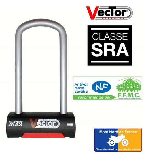 Antivol U VECTOR Super Max S2 - SRA - 85x200 mm intérieur