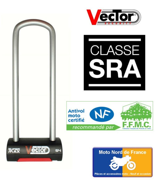 Antivol U VECTOR Super Max S4 - SRA - 85x310 mm intérieur