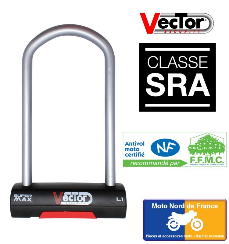 Antivol U VECTOR Super Max L1 - SRA - 125x250 mm intérieur