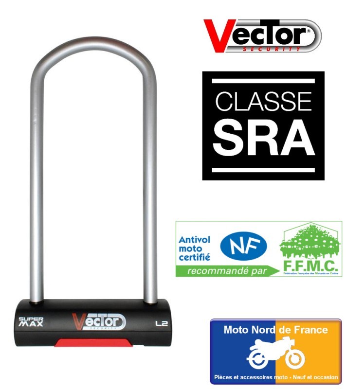 Antivol U VECTOR Super Max L2 - SRA - 125x320 mm intérieur