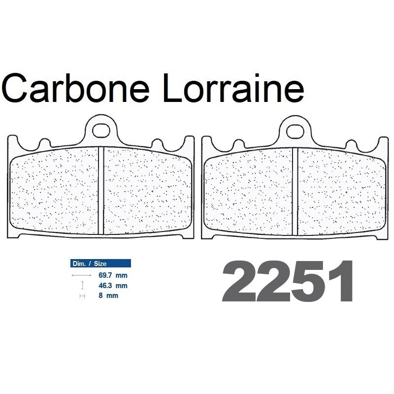 Plaquettes de frein Carbone Lorraine type 2251