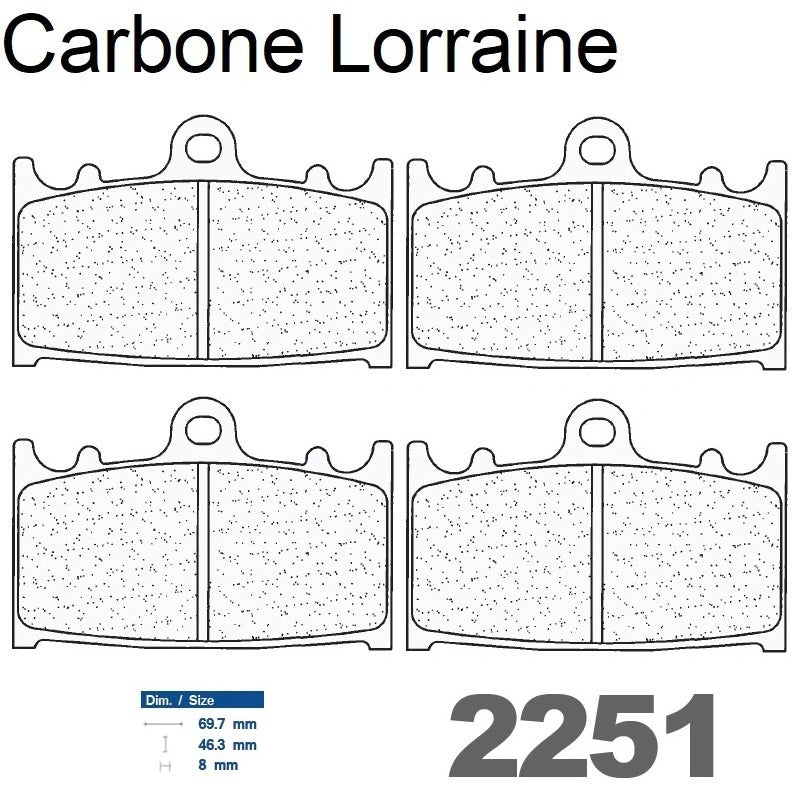Plaquettes Carbone Lorraine de frein avant - Kawasaki 1100 ZZR 1990-2001