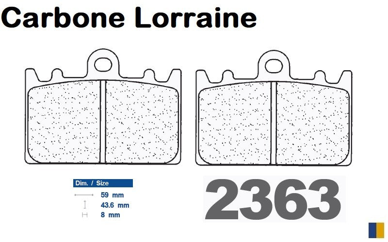 Plaquettes de frein Carbone Lorraine type 2363 A3+